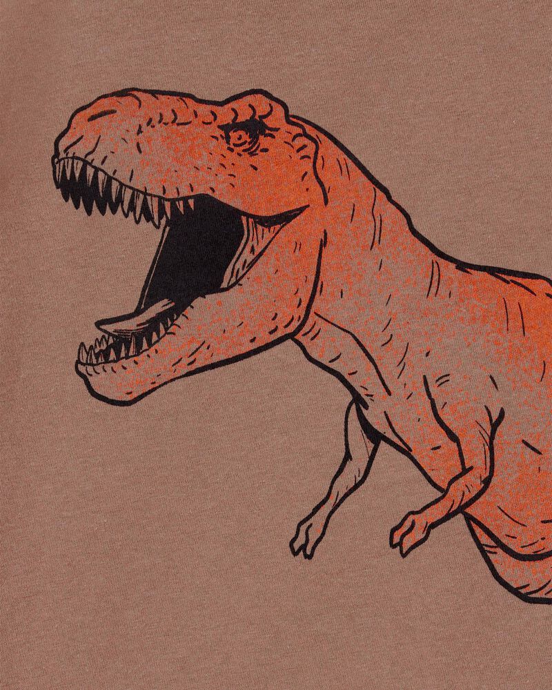 Enfant T-shirt à manches courtes imprimé de dinosaure - Brun, image 2 sur 3 diapositives