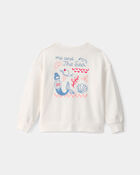Toddler Girl Mermaid French Terry Pullover Sweatshirt - Ivory, image 4 of 9 slides