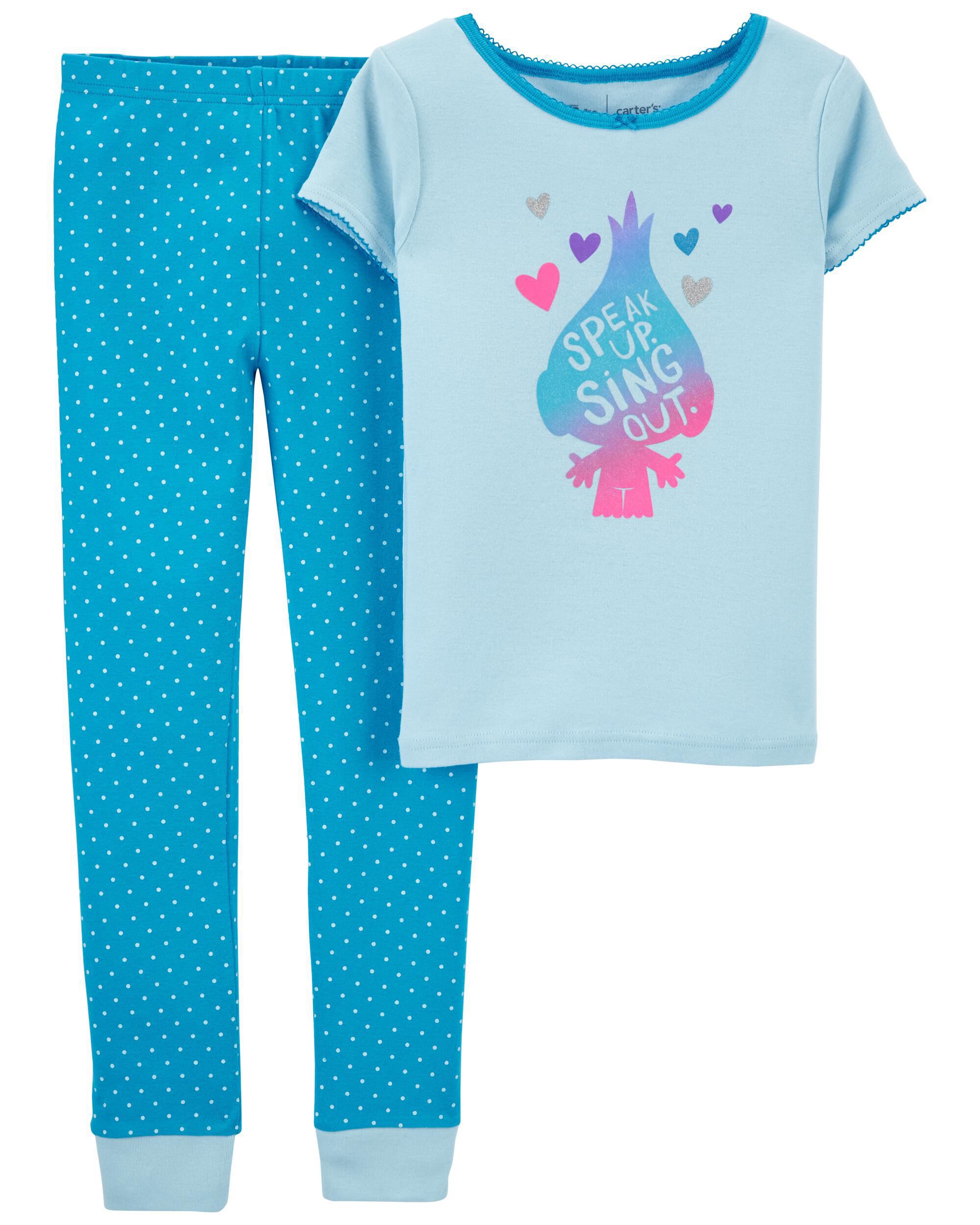 Kid 2 Piece Trolls 100 Snug Fit Cotton PJs