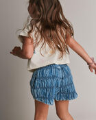 Tout-petit fille - Short fronc&eacute; en chambray, image 5 sur 7 diapositives