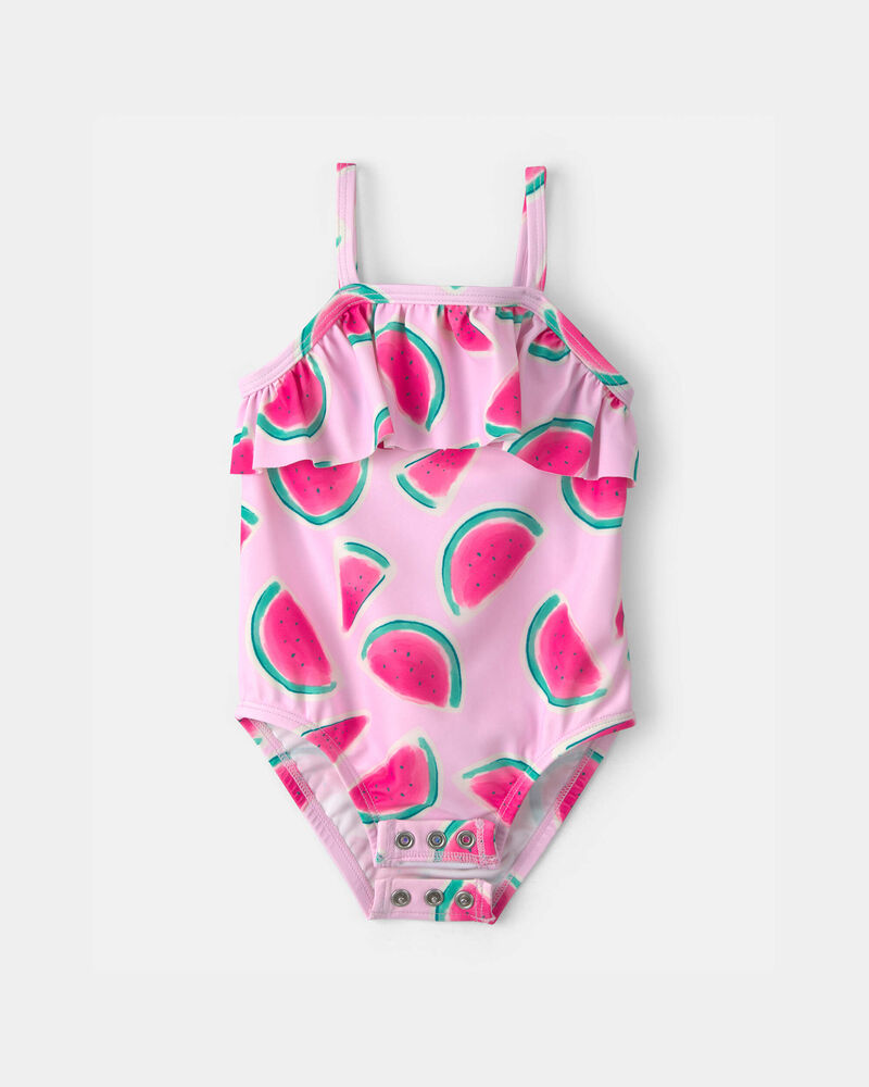 Baby Girl Watermelon 1-Piece Swimsuit - Pink, image 3 of 5 slides