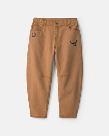 Gar&ccedil;ons - Pantalon en serg&eacute; &agrave; jambe ballon &ndash; Brun, 