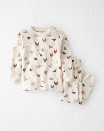 B&eacute;b&eacute; - Pyjama en coton biologique &agrave; motifs compagnons de la ferme, 