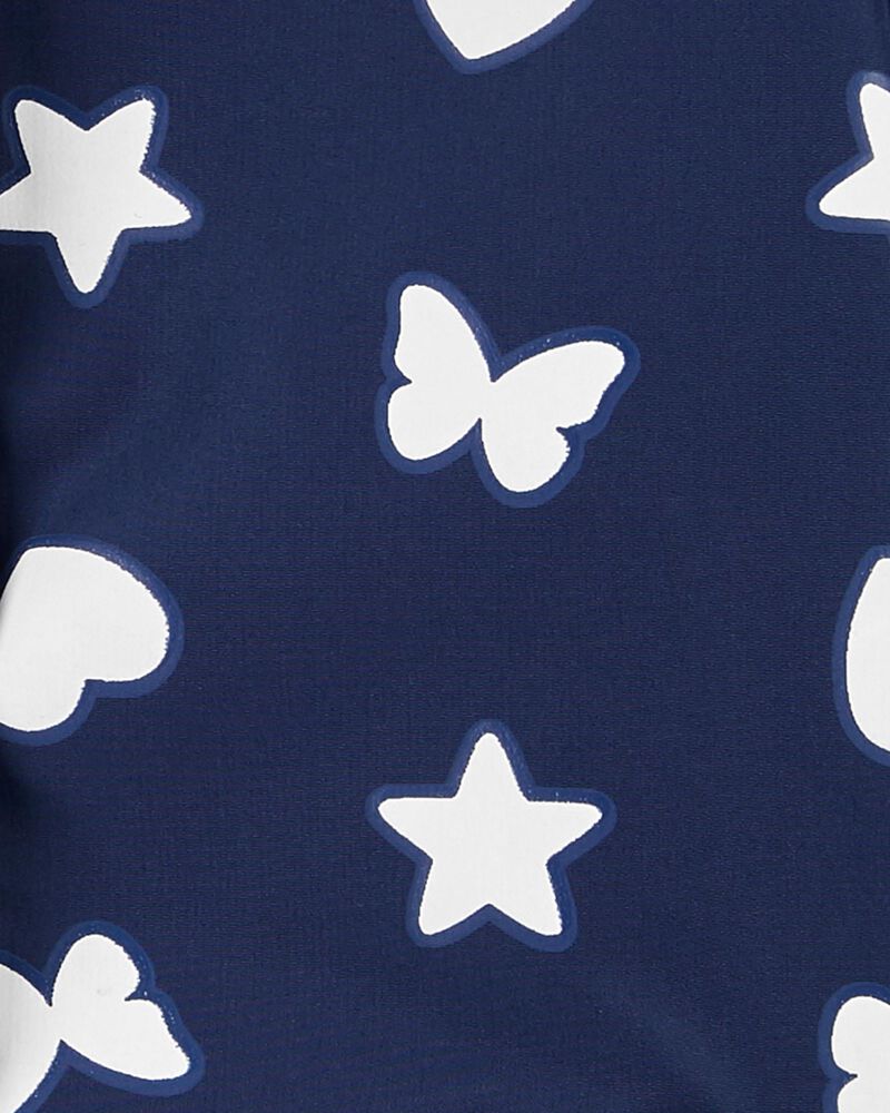 Toddler Navy Butterfly ColourChanging Raincoat