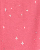Toddler Girl 4-Piece Unicorn 100% Cotton Snug Fit Pyjama Set - Coral/Pink, image 5 of 6 slides