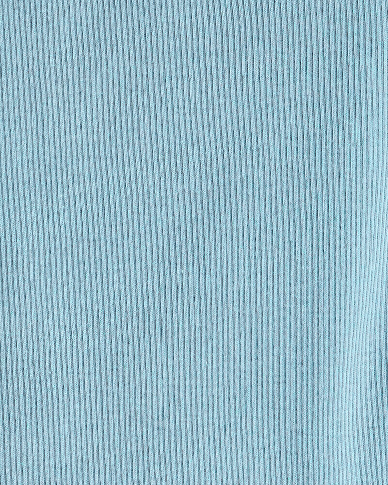 Girls Floral 100% Cotton Pull-On Stretch Leggings - Blue, image 3 of 4 slides