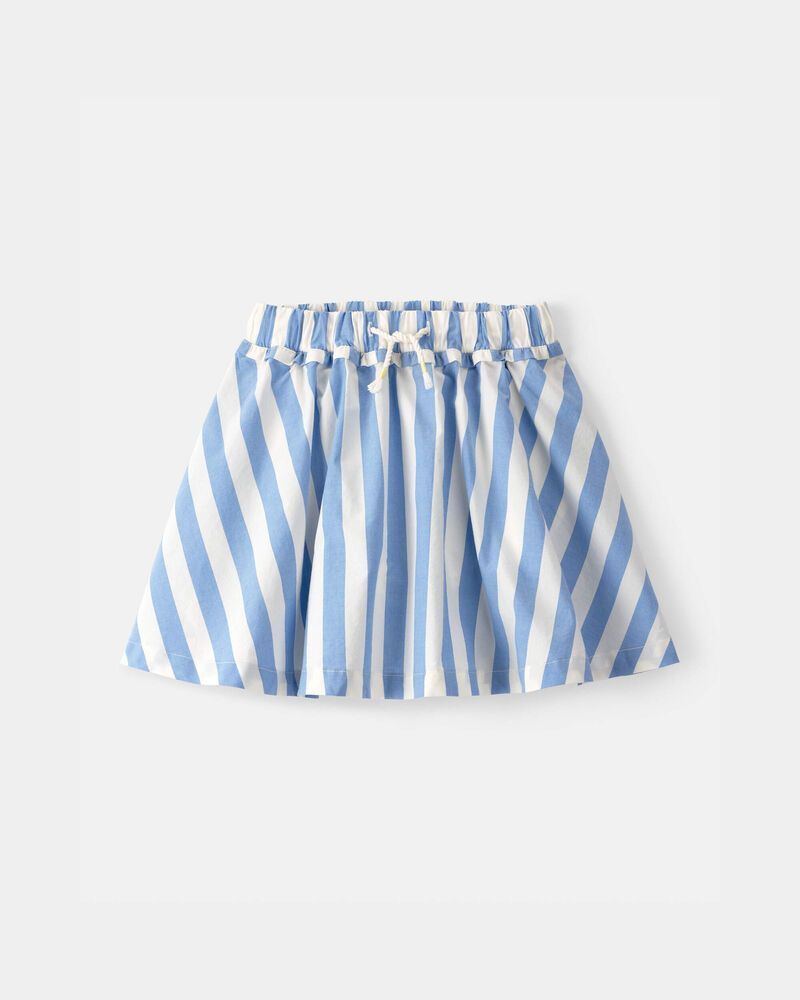 Filles - Jupe-short &agrave; rayures - Bleu/Blanc, image 1 sur 3 diapositives