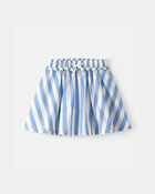 Filles - Jupe-short &agrave; rayures - Bleu/Blanc, image 1 sur 3 diapositives