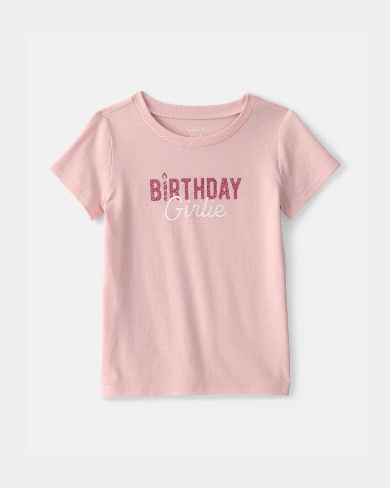 Tout-petit fille - T-shirt &agrave; imprim&eacute; &laquo;Birthday Girlie&raquo; - Rose, image 1 sur 3 diapositives