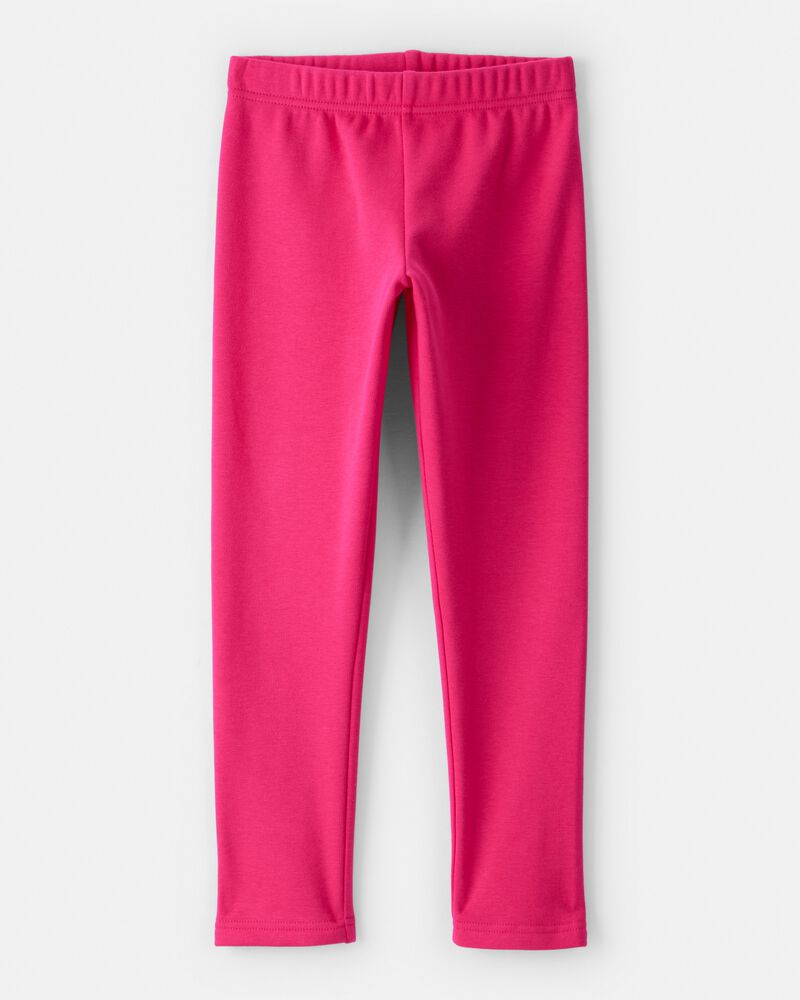 Girls Pull-On Stretch Cozy Leggings - Pink, image 1 of 5 slides