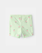 Baby Girl Floral Bike Shorts - Green, image 2 of 4 slides
