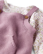 B&eacute;b&eacute; gar&ccedil;on - Ensemble de salopette en coton biologique &agrave; imprim&eacute; floral en 2 pi&egrave;ces, image 4 sur 6 diapositives
