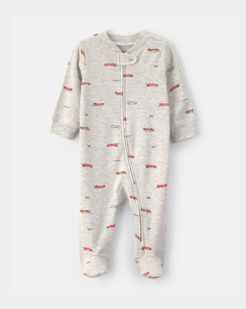 B&eacute;b&eacute; gar&ccedil;on - Grenouill&egrave;re ajust&eacute;e &agrave; motif de voiture de course - Gris, 