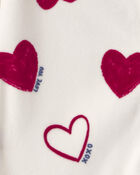 B&eacute;b&eacute; - Grenouill&egrave;re velout&eacute;e &agrave; fermeture &agrave; glissi&egrave;re double sens de la Saint-Valentin &ndash; Cr&egrave;me/Rouge, image 4 sur 5 diapositives