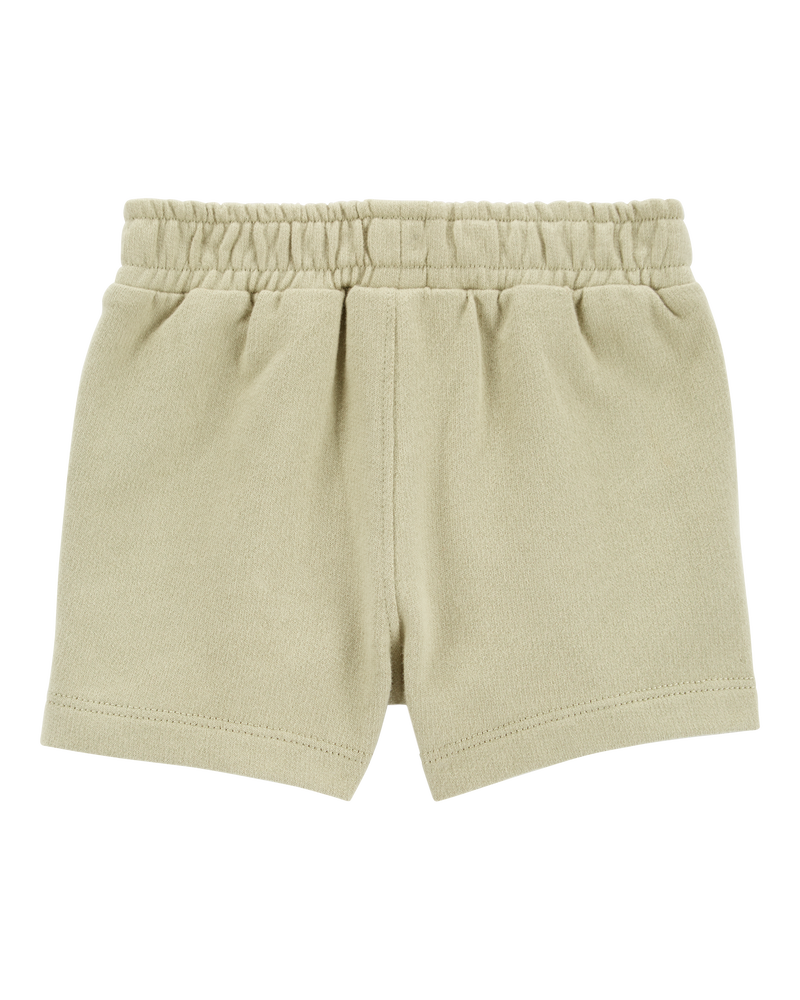 Baby Boy Pull-On French Terry Shorts - Olive, image 2 of 4 slides