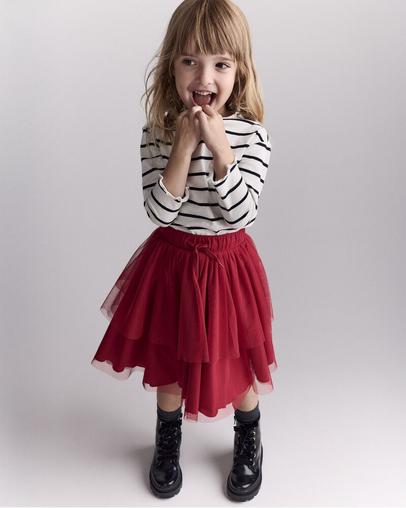 Toddler Girl Striped Mock Neck Long-Sleeve Top - Black/White, image 5 of 6 slides