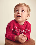 Tout-petit - Chandail jacquard &agrave; motif renne &ndash; Rouge, image 3 sur 4 diapositives