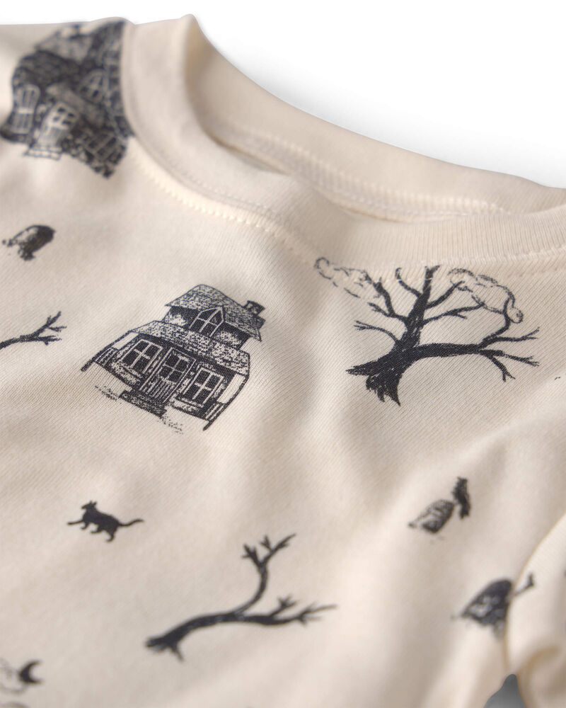 Baby 2-Piece Organic Cotton Pajamas in Spooky Landscape, image 2 of 4 slides