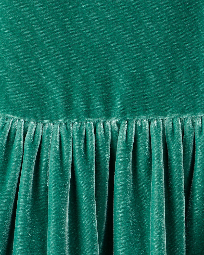 Toddler Girl Velour Dress - Green, image 3 of 4 slides