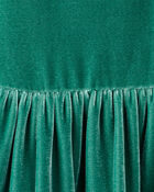 Toddler Girl Velour Dress - Green, image 3 of 4 slides