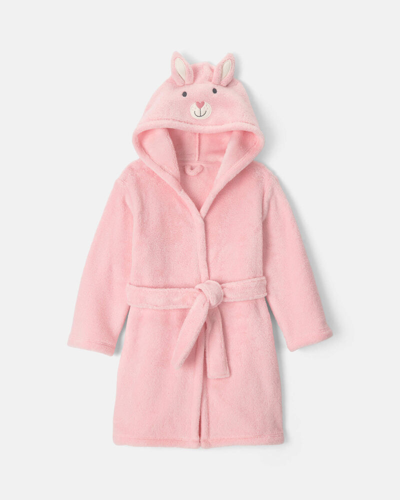 Toddler Bunny Hooded Fleece Robe - Pink, image 1 of 3 slides