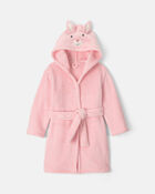 Toddler Bunny Hooded Fleece Robe - Pink, image 1 of 3 slides
