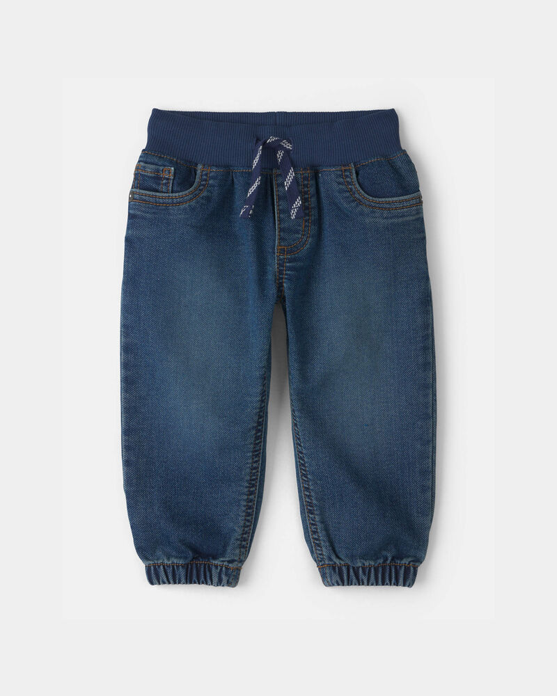 Baby Boy Denim Jogger - Dark Wash, image 1 of 4 slides
