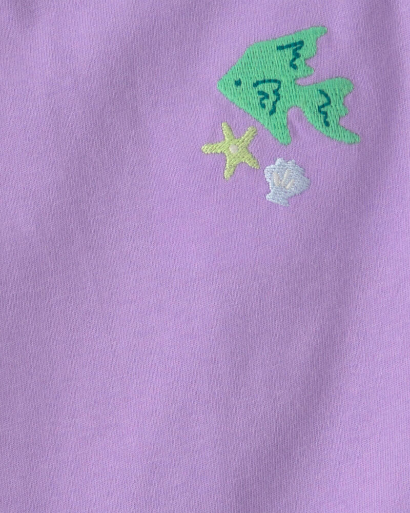 B&eacute;b&eacute; fille - Ensemble 3 pi&egrave;ces haut et short &agrave; poisson, image 3 sur 3 diapositives