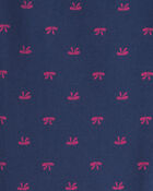 Girls Bow Cotton Pull-On Stretch Leggings - Navy Blue, image 3 of 4 slides