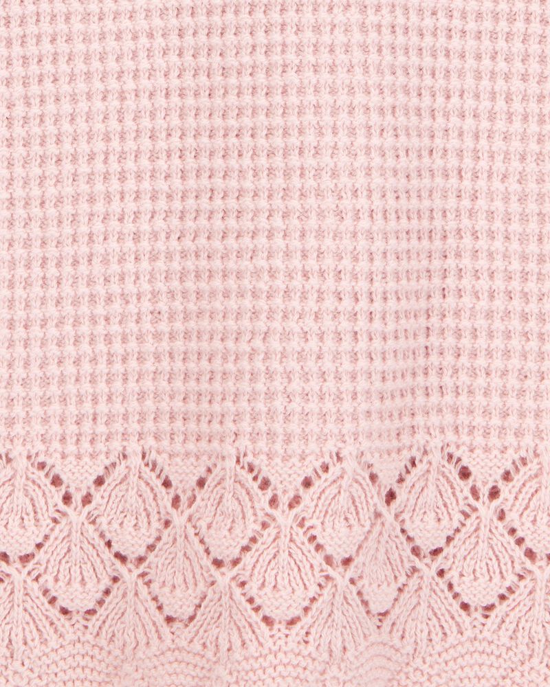 Girls Pointelle Sweater Knit Tank - Pink, image 2 of 3 slides