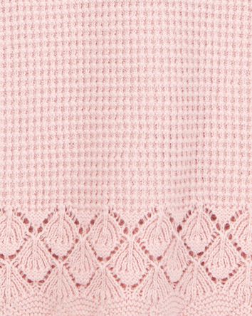 Girls Pointelle Sweater Knit Tank - Pink, 