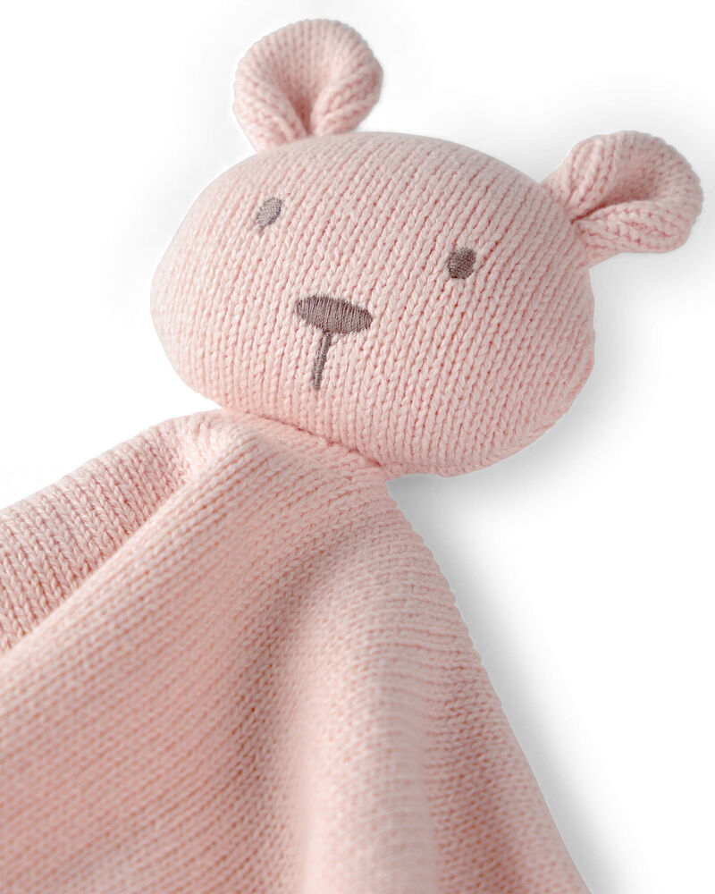 Baby Girl Organic Cotton Bear Lovey, image 3 of 4 slides