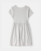 Girls Rib Short-Sleeve Dress - Grey, image 2 of 4 slides