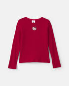 Filles - Haut manches longues &agrave; motif c&oelig;ur Hello Kitty&reg; &ndash; Rouge, image 1 sur 2 diapositives