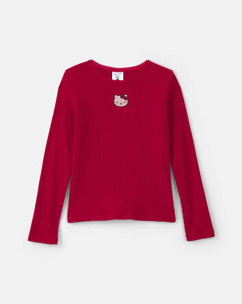 Filles - Haut manches longues &agrave; motif c&oelig;ur Hello Kitty&reg; &ndash; Rouge, 