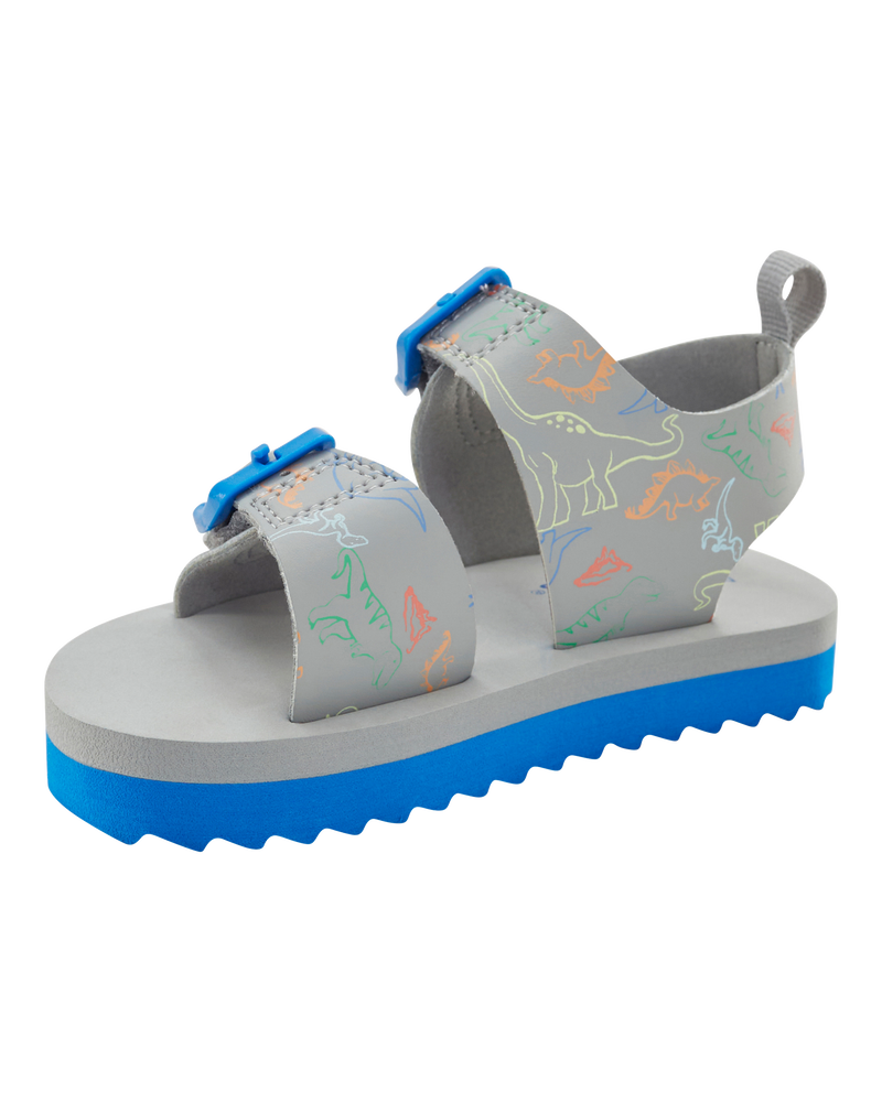 Toddler Strappy Casual Sandals - Grey/Blue, image 7 of 7 slides