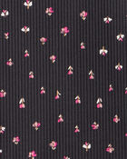 Girls Floral Ribbed Top - Grey, image 2 of 3 slides