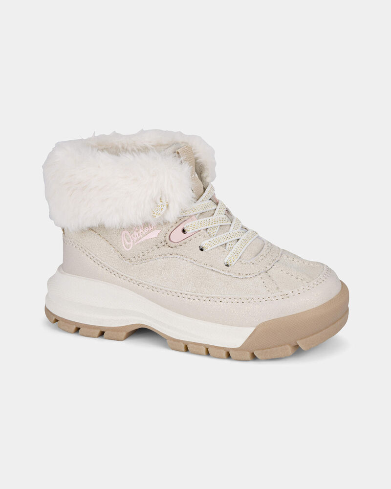 Toddler Girl Faux Fur High-Top Boots - Tan, image 1 of 6 slides