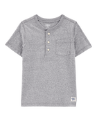 Kid Henley Short-Sleeve Shirt - Grey, image 1 of 3 slides