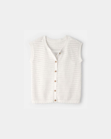 Girls 2-Piece Sweater Top Set - White, 