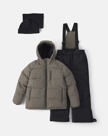 Gar&ccedil;ons -  Habit de neige 2 pi&egrave;ces matelass&eacute;  - Taupe, 