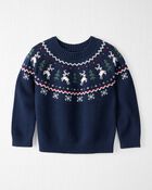 Toddler Organic Cotton Fair Isle Sweater Knit Pullover, image 1 of 5 slides