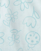 Tout-petit fille - Pyjama 2 pi&egrave;ces ample sans manches, fleurs et coccinelles - Bleu, image 3 sur 3 diapositives