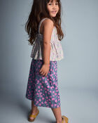 Toddler Girl Wide-Leg Pants in Wildflowers - Slate Blue/Purple, image 4 of 7 slides