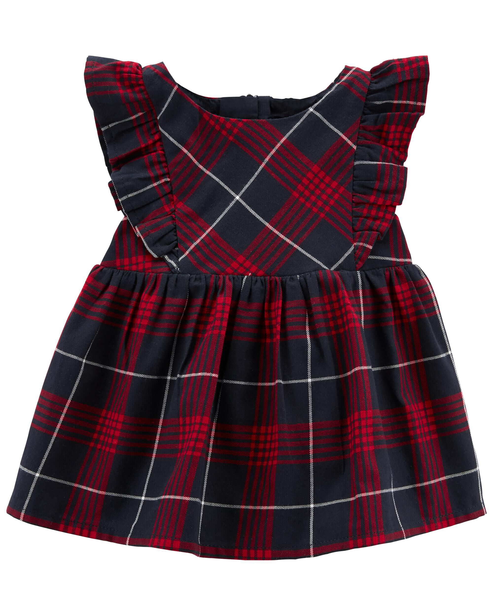 Carter's red and clearance black plaid dress