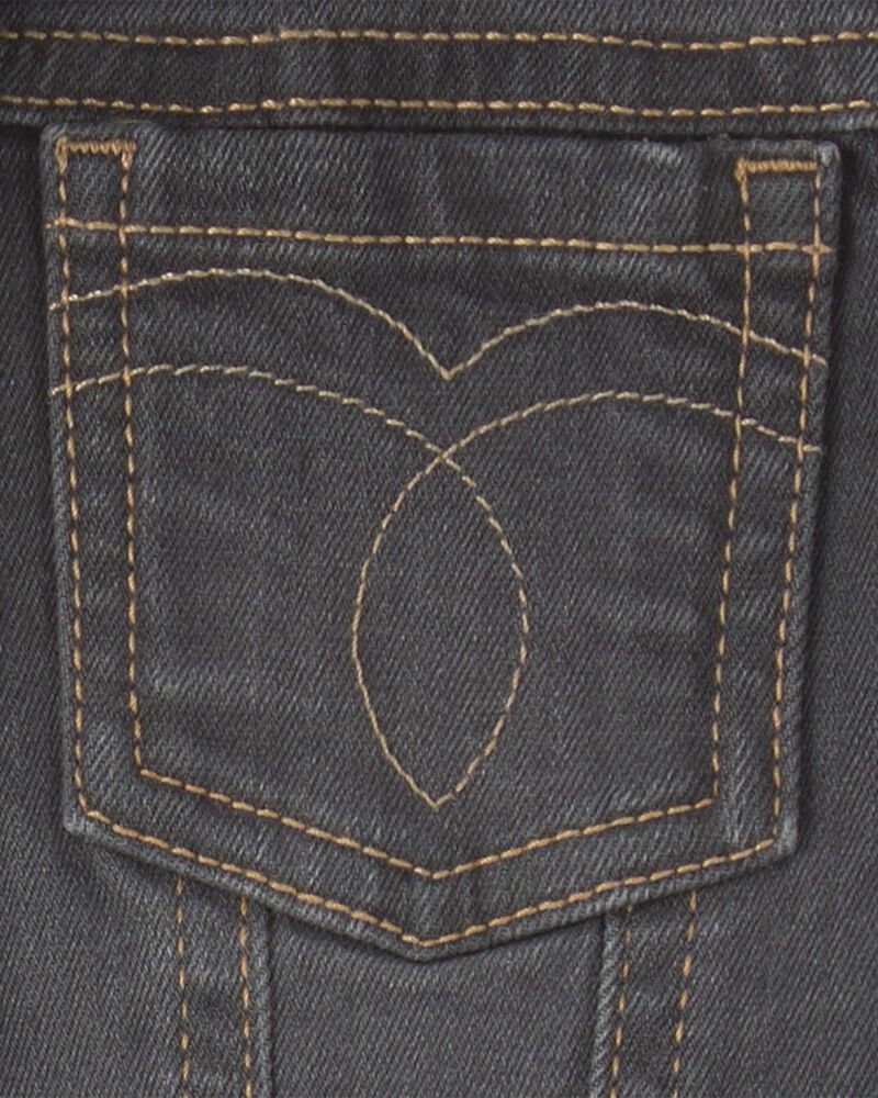 Toddler Girl Denim Jacket - Charcoal Wash, image 2 of 3 slides