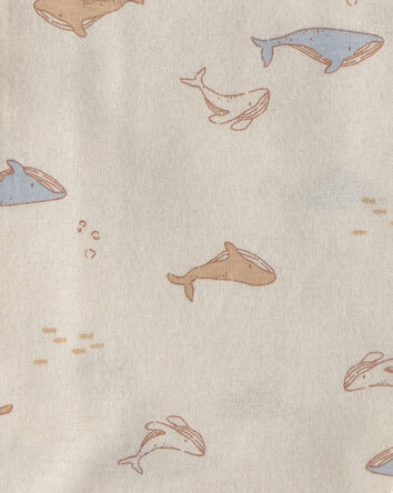 Baby 4-Pack Whale Receiving Blankets - Blue/Ivory, 