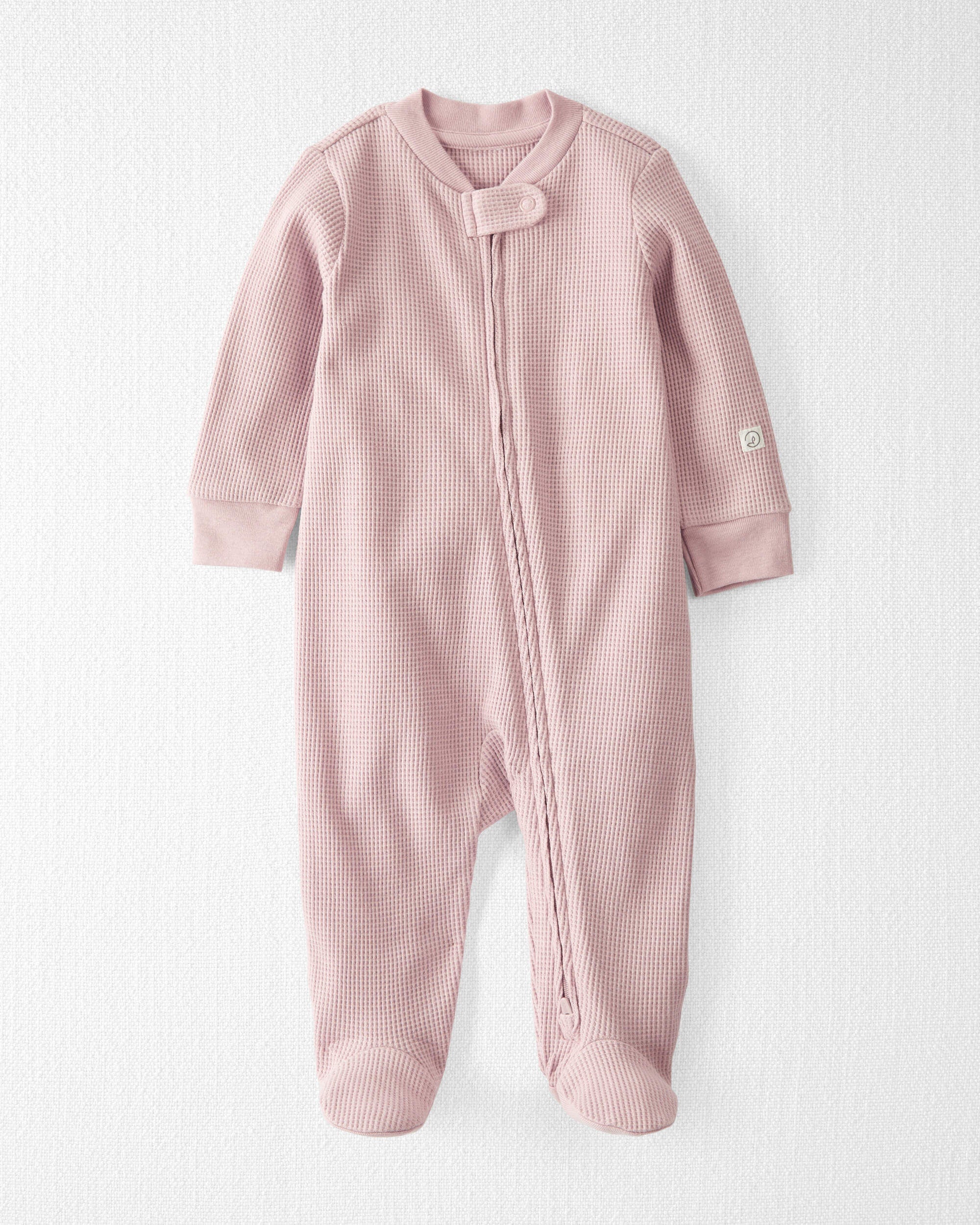 Baby Girls Baby Waffle Knit Sleeper Pyjamas Made with Organic Cotton 6M Little Planet