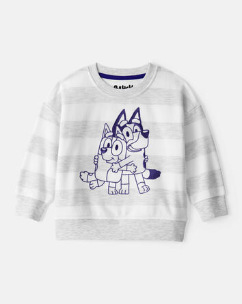 B&eacute;b&eacute; - Chandail sans glissi&egrave;re ray&eacute; en jersey bouclette Bluey - Gris, 