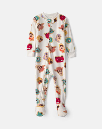 Baby Boy 1-Piece Pixar 2-Way Zip DreamPlush Snug Fit Footed Pyjama - Cream, 
